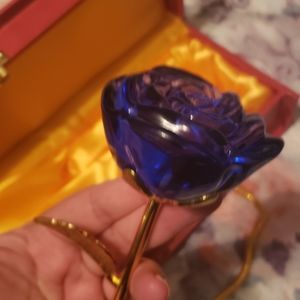 Forever Blue glass Rose